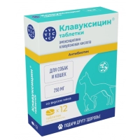 Клавуксицин таблетки 250 мг, для кошек и собак, 12 табл.