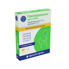 Пинпрамиль для собак и щенков от 0,5 до 5кг (2,5мг/25мг), 4 таб.
