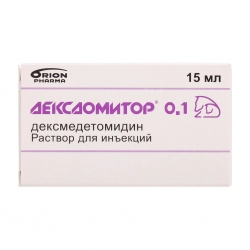 Дексдомитор раствор для инъекций, 0,1 мг/мл., флакон 15 мл.
