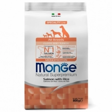 Monge Dog Monoprotein Puppy&Junior корм для щенков всех пород лосось с рисом 800г 1+1