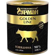 Четвероногий гурман Golden Line консервы для собак с говядиной в желе
