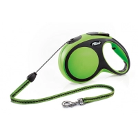 FLEXI New Comfort M Cord 5 m Поводок-рулетка, трос, черный/зеленый, до 20 кг