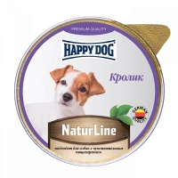 ХэппиДог Natur Line Паштет для собак, Кролик, ламистер 0,125 кг 72254