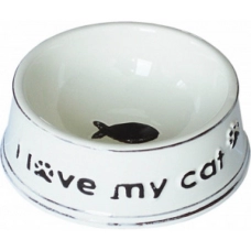 N1 Миска керамическая стилизованная под старину "I love my cat", 12,5*5 см, МКР1291