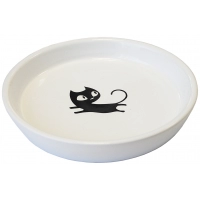 N1 Миска керамическая цветная "Черный кот", 15,0*2,5см, МКР194