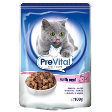 PreVital Classic консервы с телятиной в соусе для кошек, 100 г