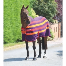 SHIRES TEMPEST Попона флисовая в полоску "Original Newmarket", фиолетовый-желтый-красный
