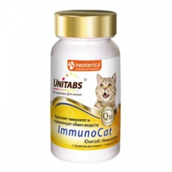 ЮНИТАБС ImmunoCat с Q10 Витамины для кошек 120таб. U303