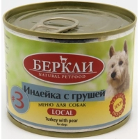 Беркли Local консервы для собак №3 Индейка с грушей