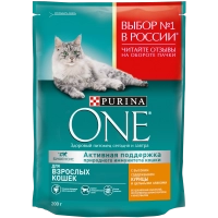 Purina One сухой корм для кошек курица цельные злаки